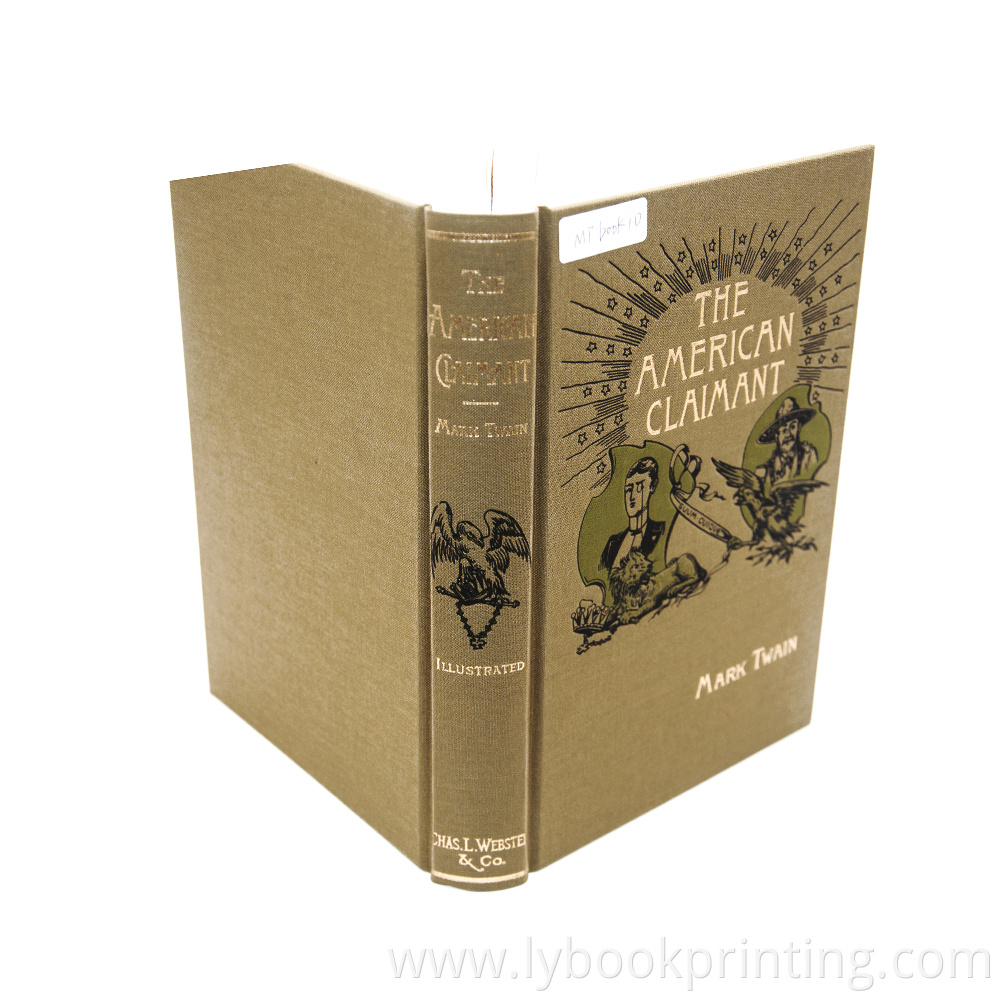 custom hardcover deboss logo silk screen cloth cover book printing